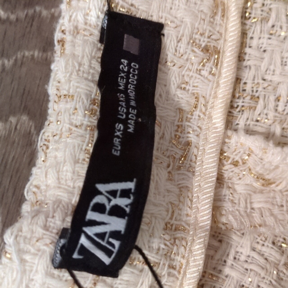 Zara Checkered Shorts Side Zipper Size XS - Picture 5 of 11
